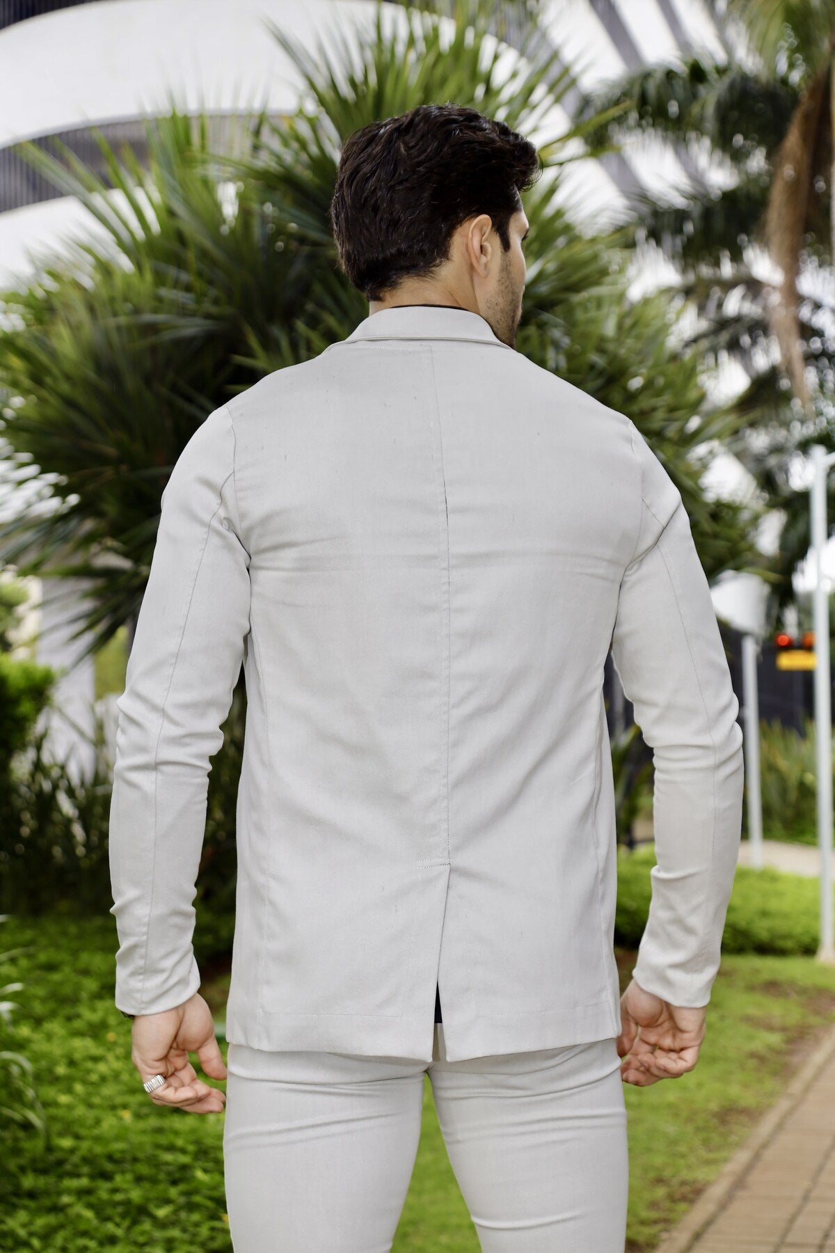 Blazer Sarja Alfaiataria Milano Masculina Bege