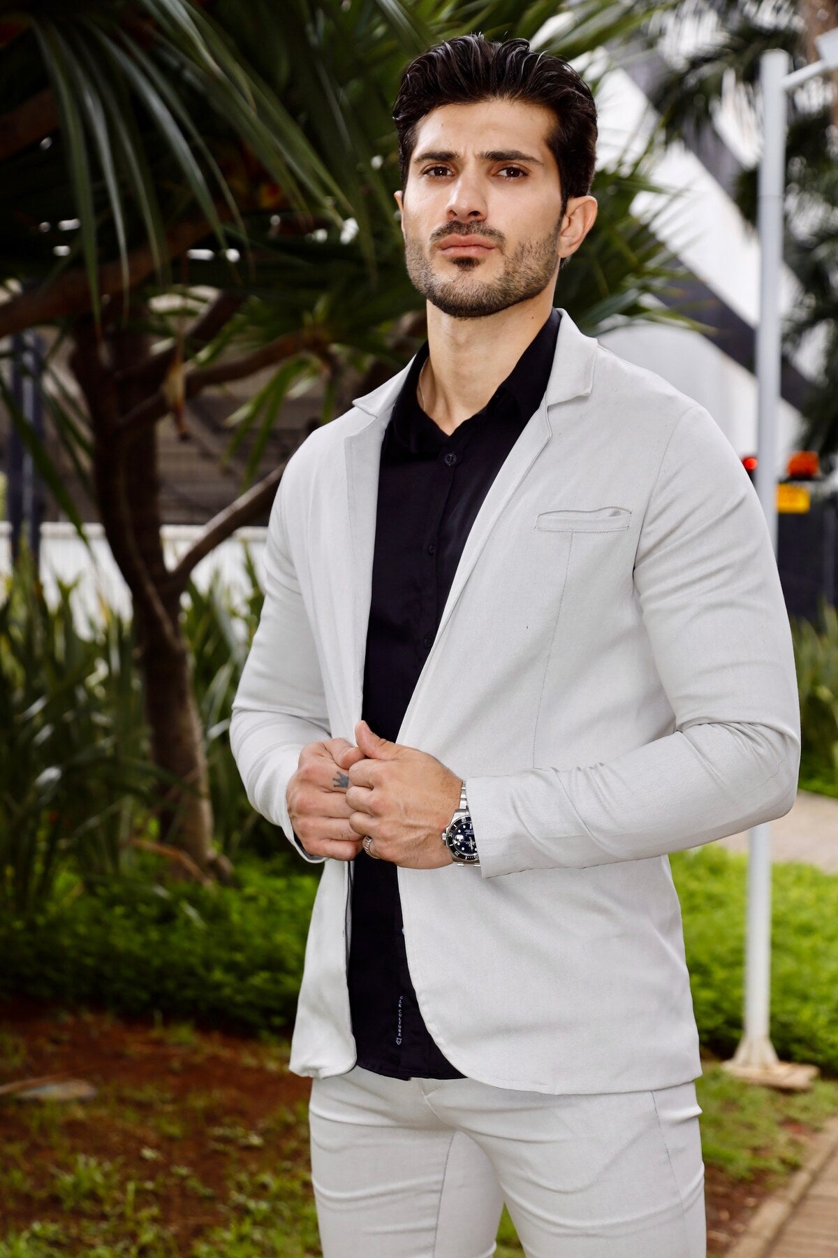 Blazer Sarja Alfaiataria Milano Masculina Bege