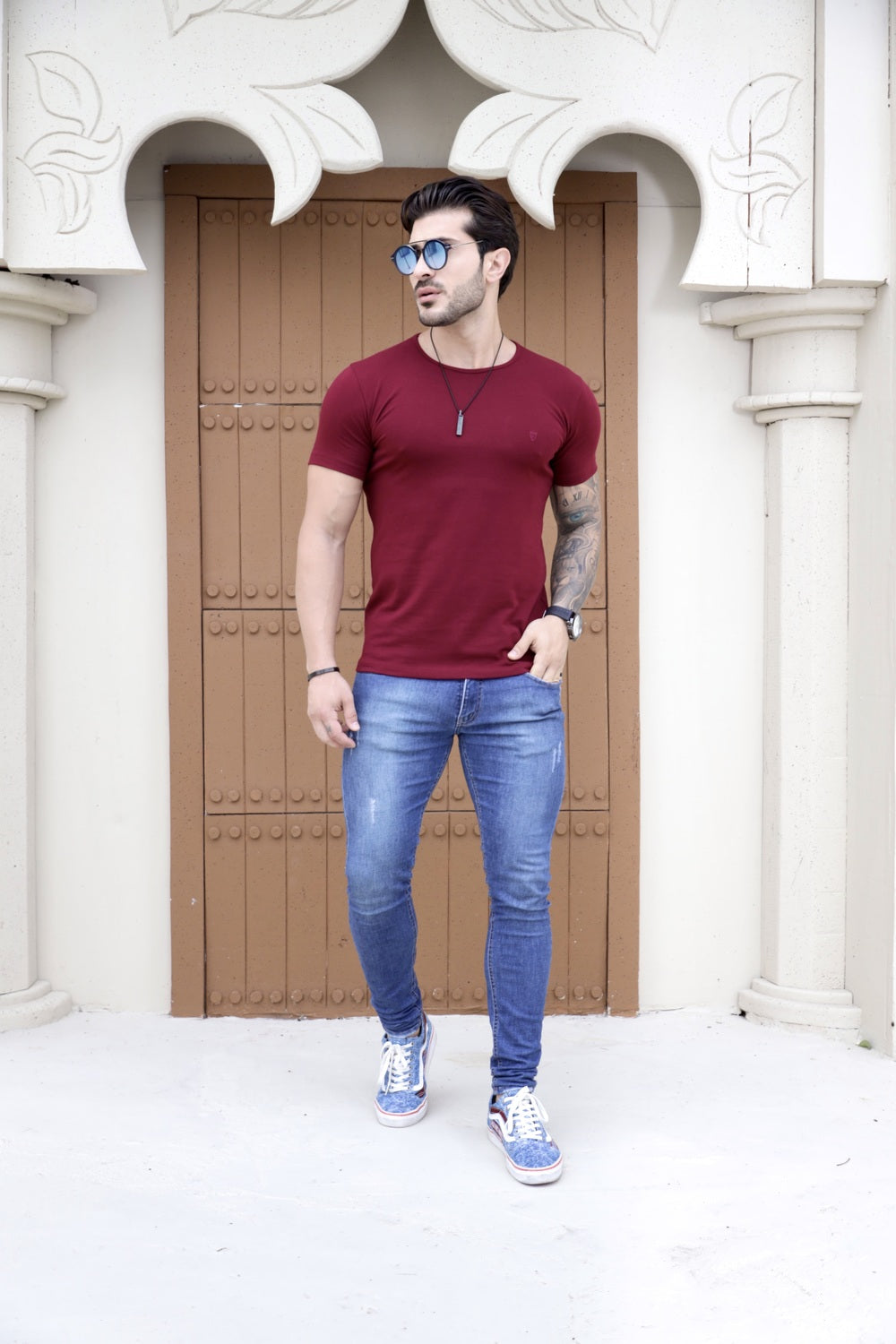 Camiseta Básica Cotton Vinho Volk Culture