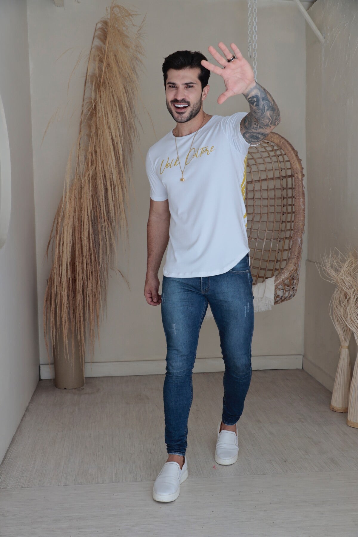 Camiseta Volk Culture Asas de Anjo Cotton Branca