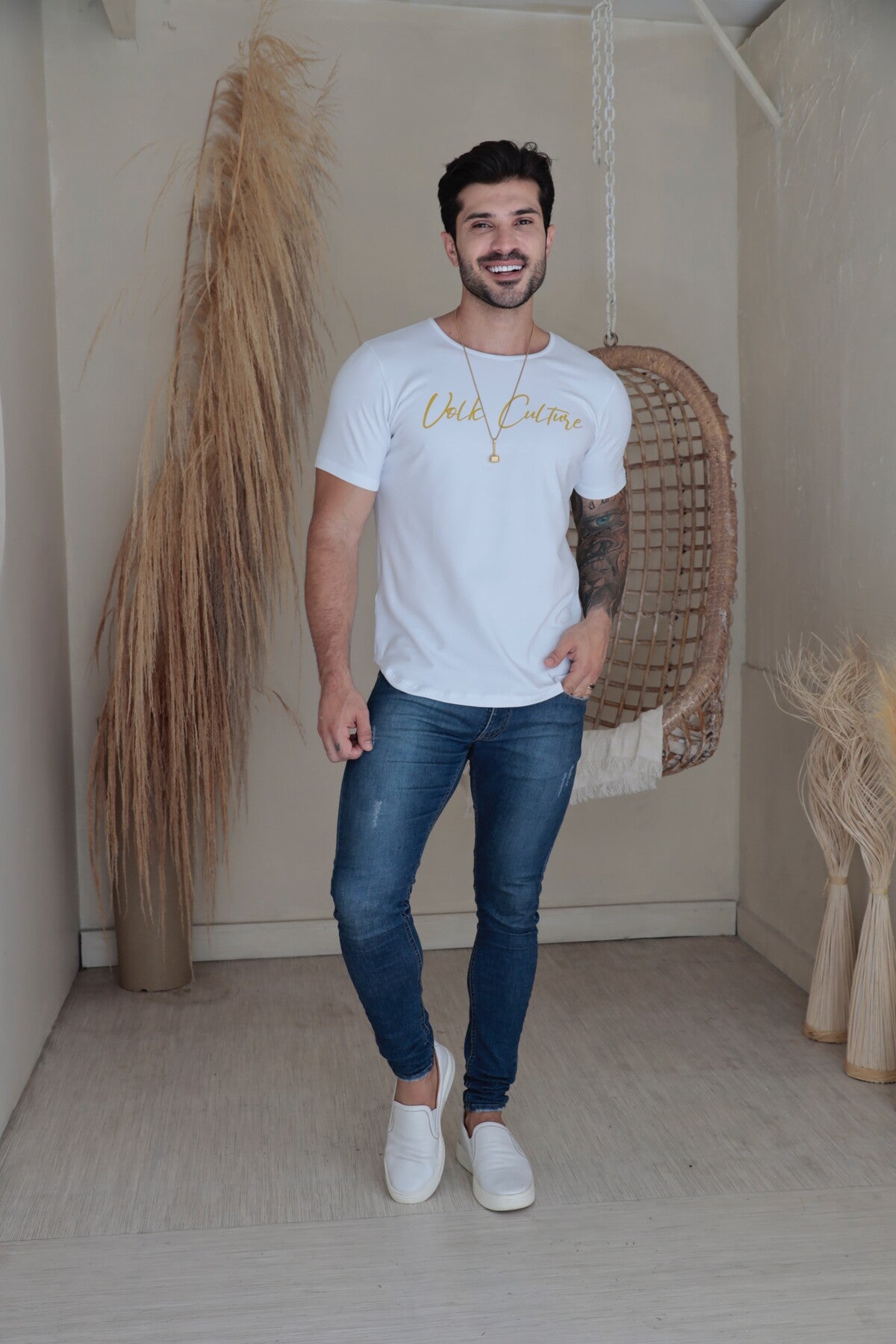 Camiseta Volk Culture Asas de Anjo Cotton Branca