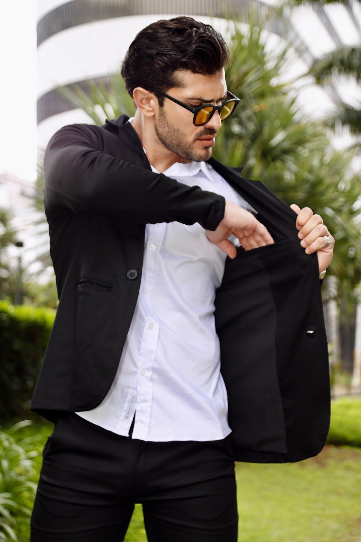 Blazer Sarja Alfaiataria Milano Masculina Preto