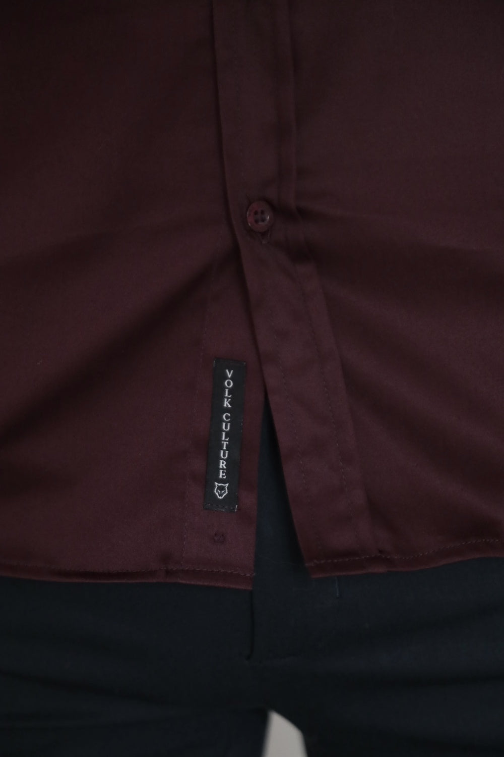 Camisa Manga Longa Social Gola Italiana Vinho Algodão Egípcio