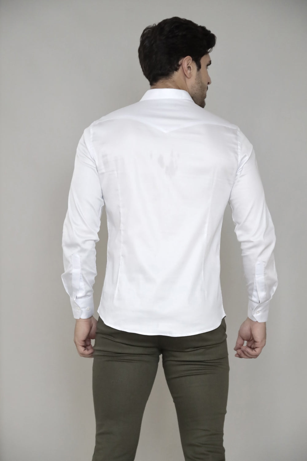Camisa Social Gola Italiana Branca Algodão Egípcio Elegance Manga Longa