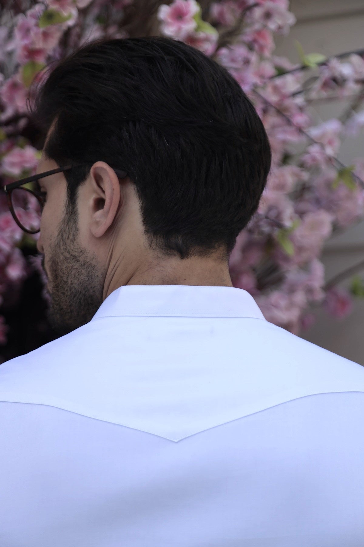 Camisa Manga Curta Social Gola Padre Branca Algodão Egípcio