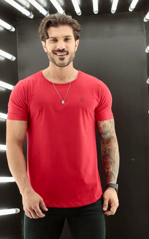 Camiseta Long Line Volk Culture Vermelha