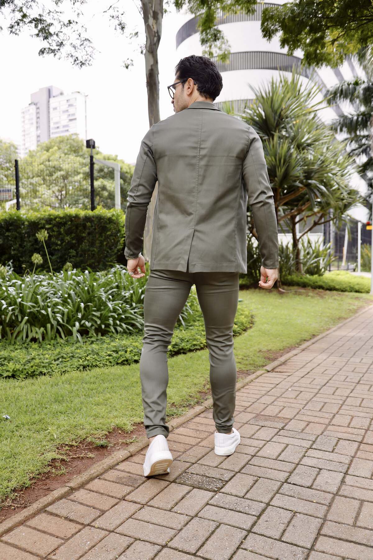 Blazer Sarja Alfaiataria Milano Masculina Verde
