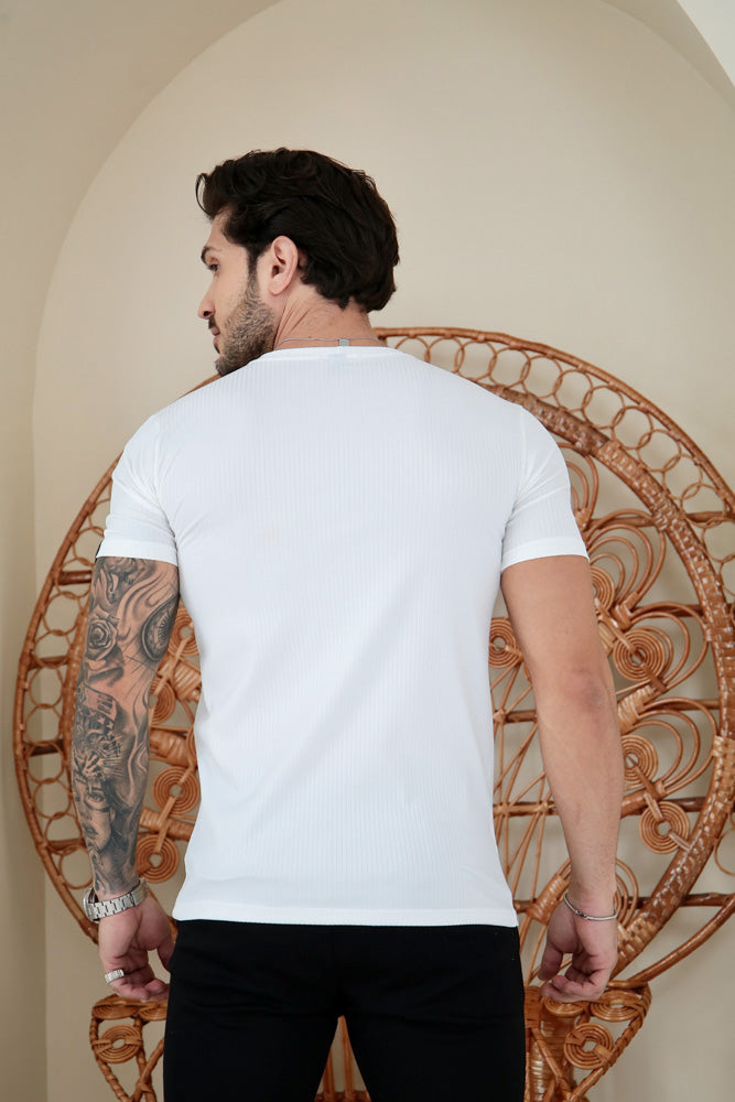 Camiseta Canelada Branca Logo Metal Volk Culture Supreme