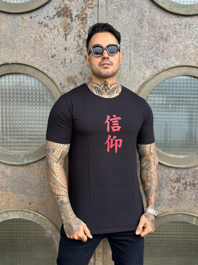 Camiseta Long Line Volk Culture Cotton Tigre Preta