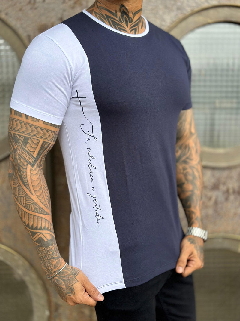 Camiseta Volk Culture Fe Cotton Azul e Branca