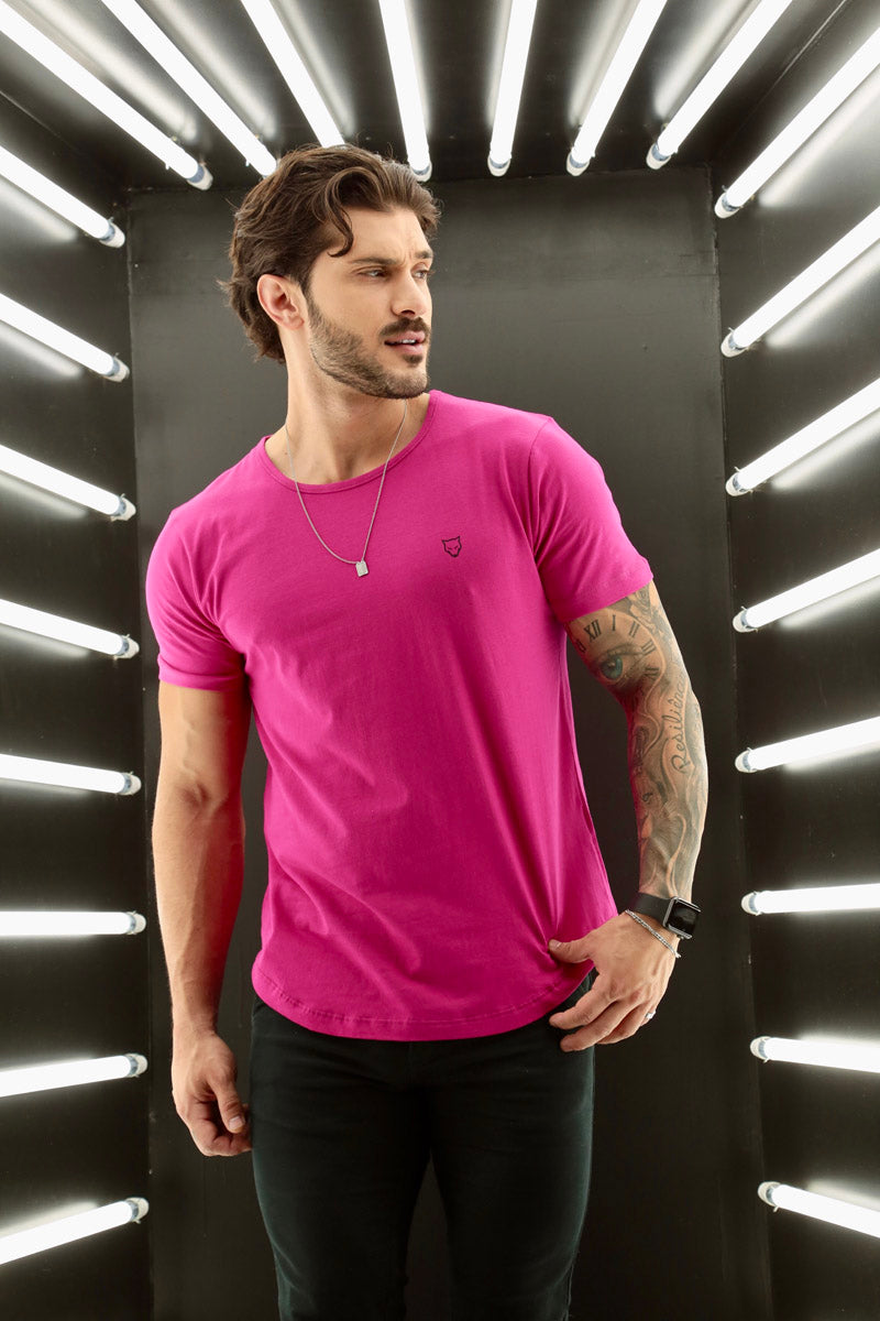 Camiseta Long Line Volk Culture Rosa