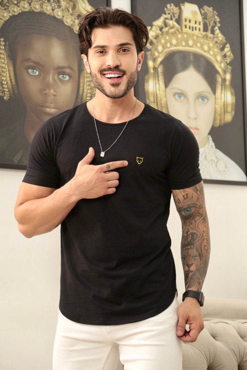 Camiseta Long Line Volk Culture Preta