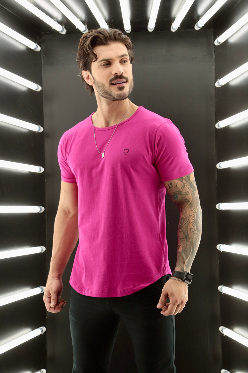 Camiseta Long Line Volk Culture Rosa