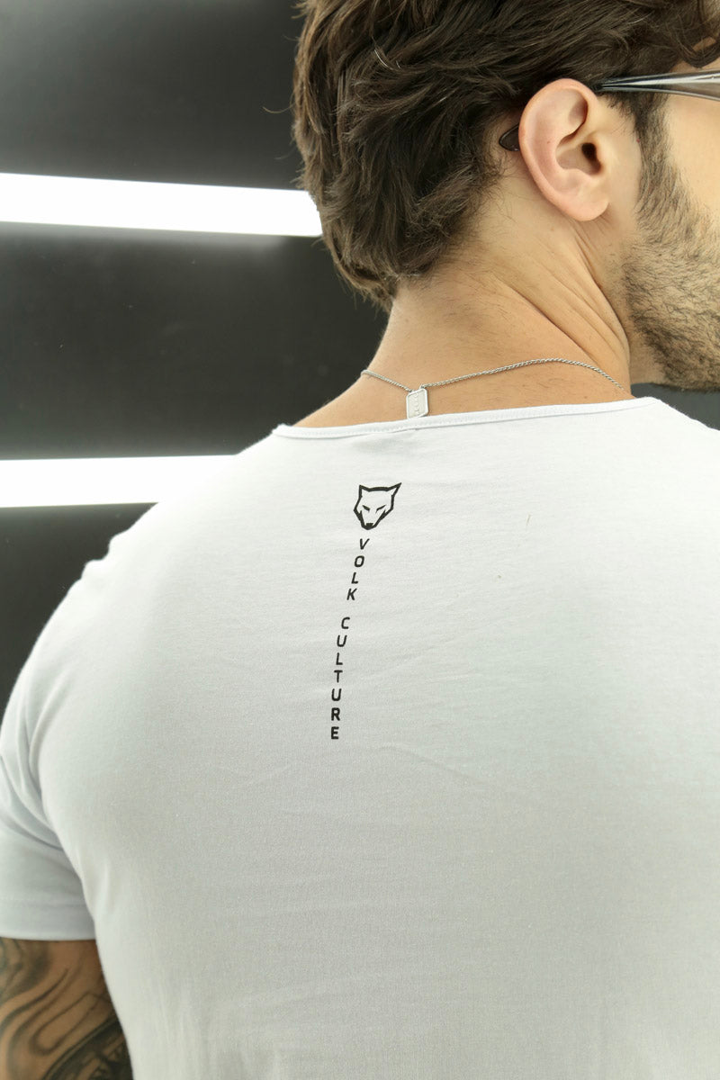 Camiseta Long Line Volk Culture Branca