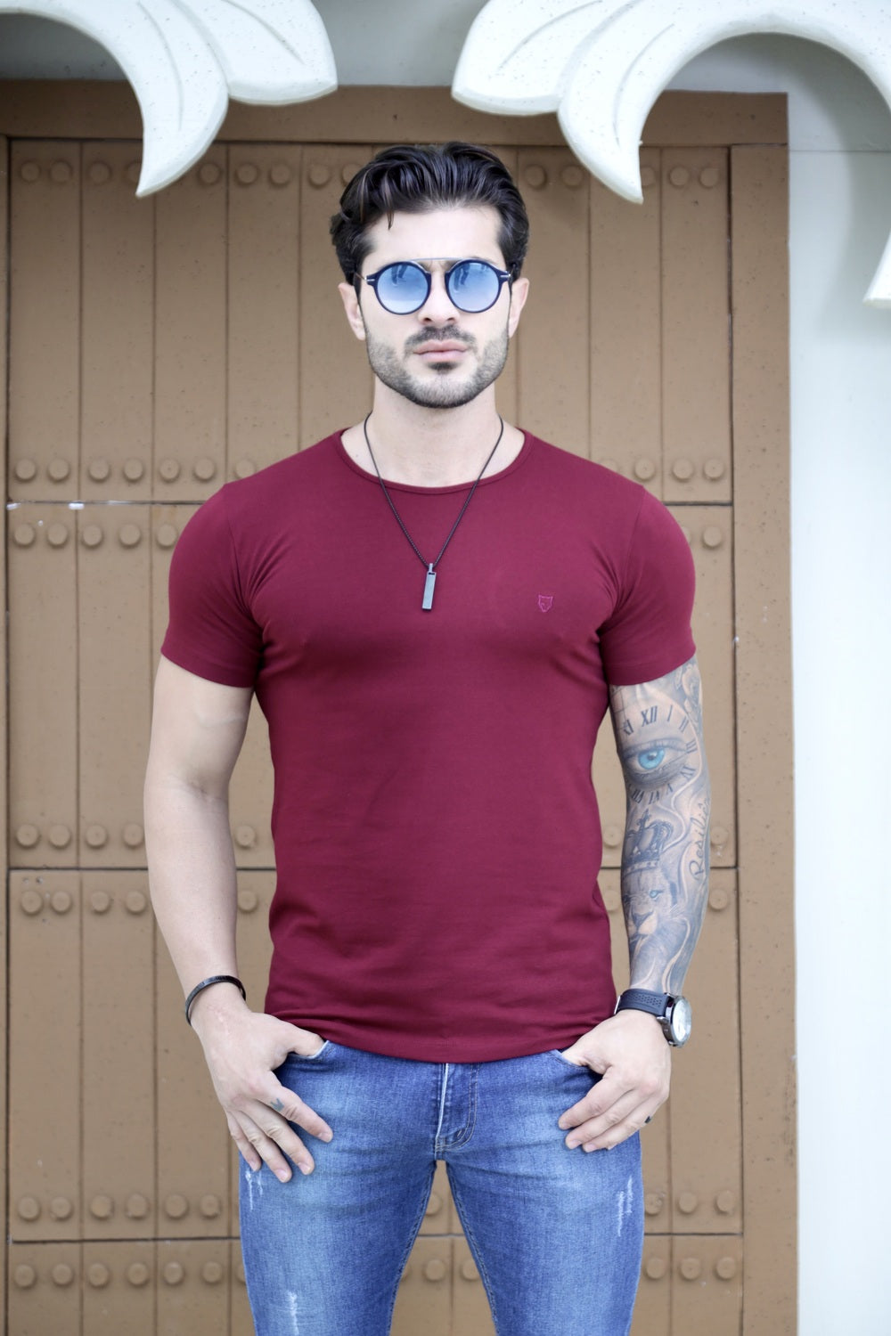 Camiseta Básica Cotton Vinho Volk Culture