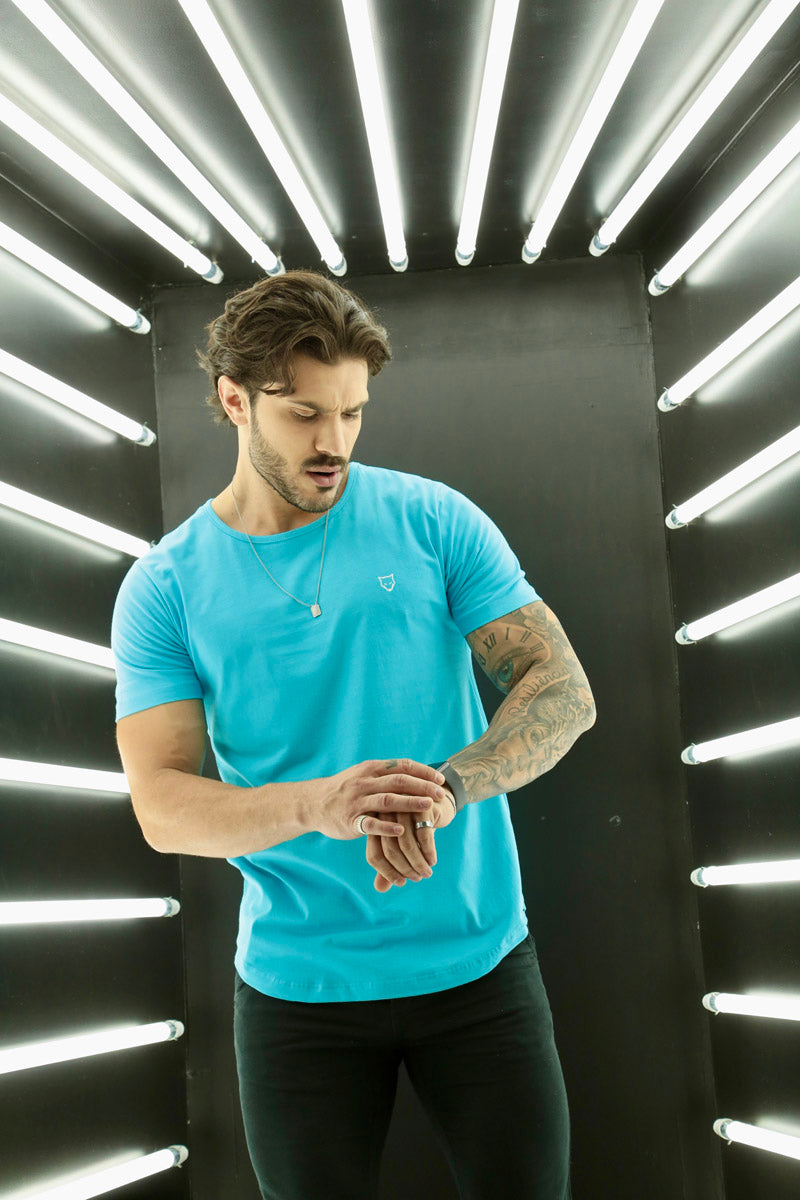 Camiseta Básica Premium Long  Volk Culture Azul Piscina