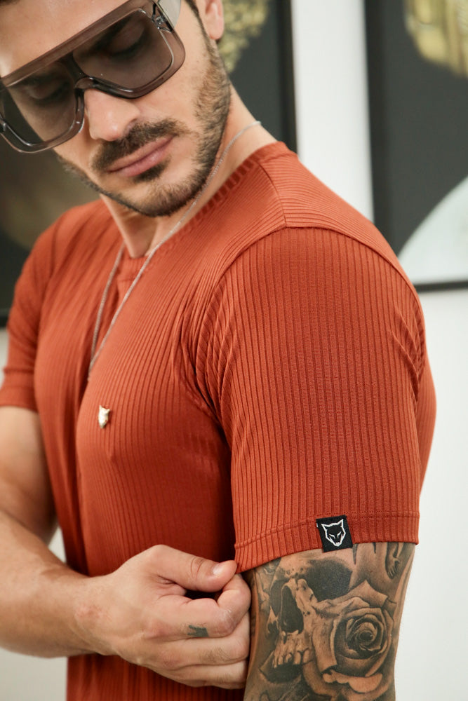 Camiseta Canelada Terracota Logo Metal Volk Culture Supreme