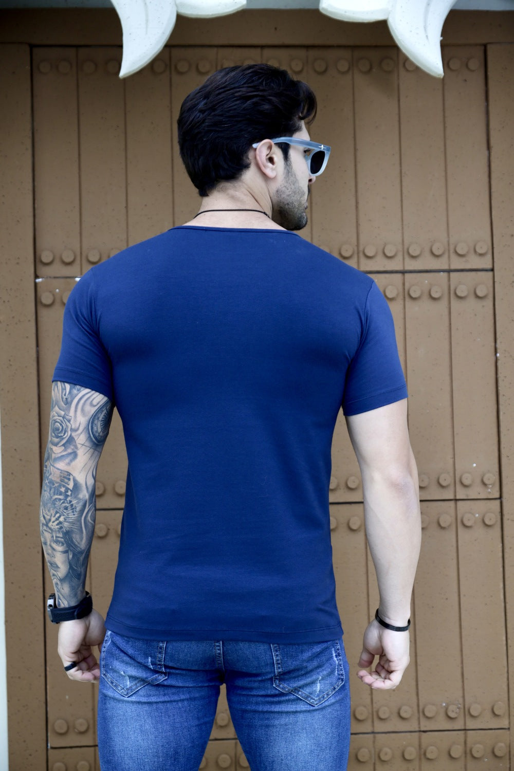 Camiseta Básica Cotton Azul Marinho Volk Culture