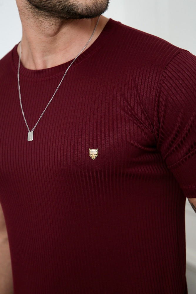 Camiseta Canelada Vinho Logo Metal Volk Culture Supreme