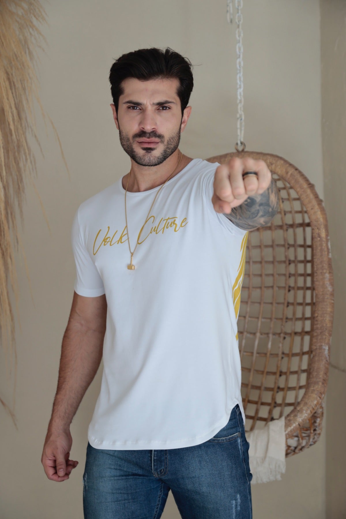 Camiseta Volk Culture Asas de Anjo Cotton Branca