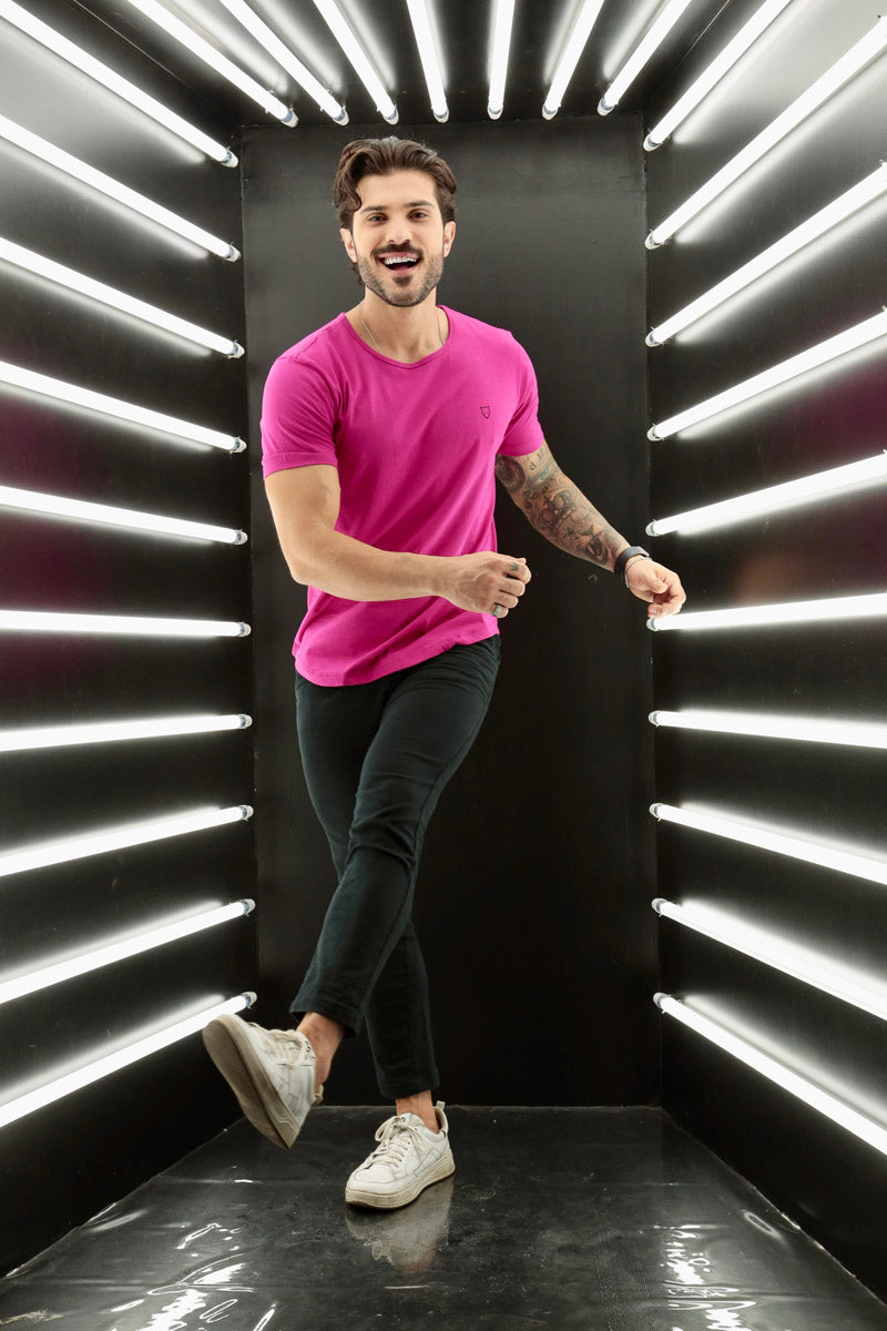 Camiseta Long Line Volk Culture Rosa