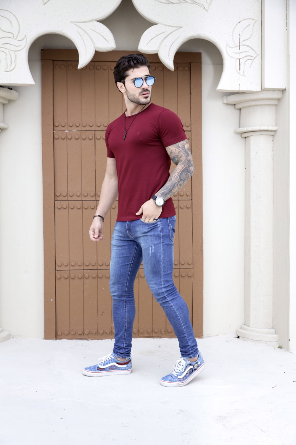 Camiseta Básica Cotton Vinho Volk Culture