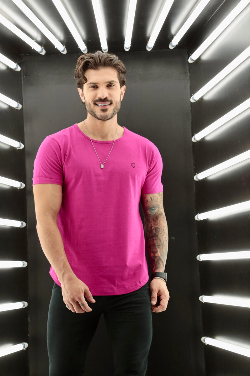 Camiseta Long Line Volk Culture Rosa