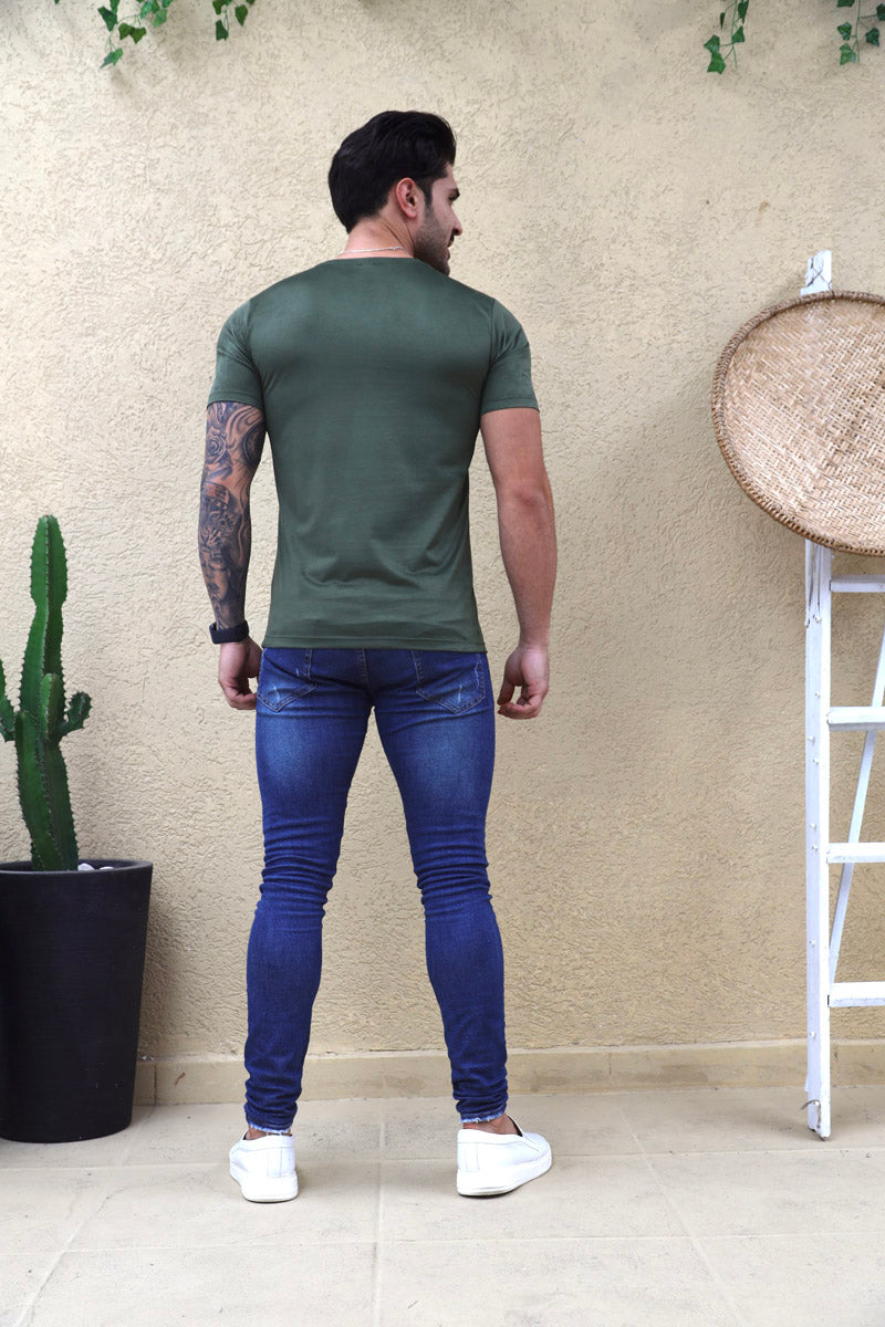 Camiseta Premium Masculina Suede Verde