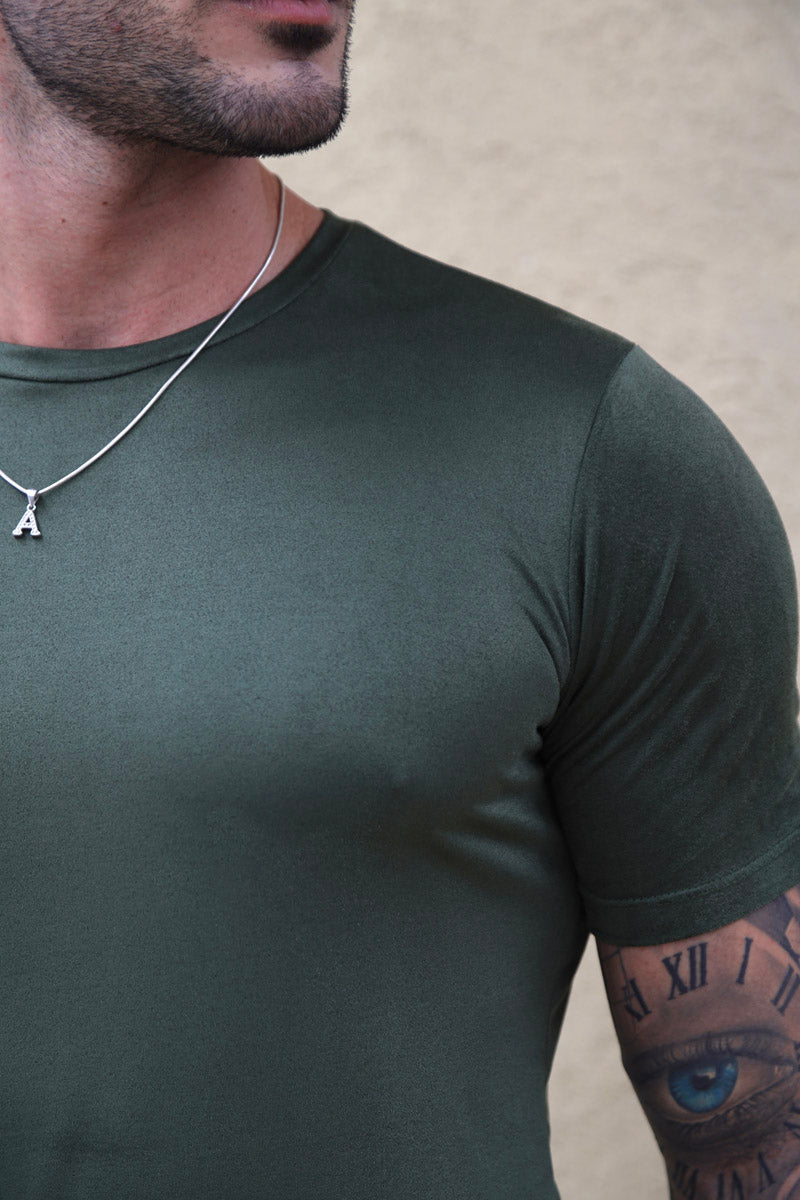 Camiseta Premium Masculina Suede Verde
