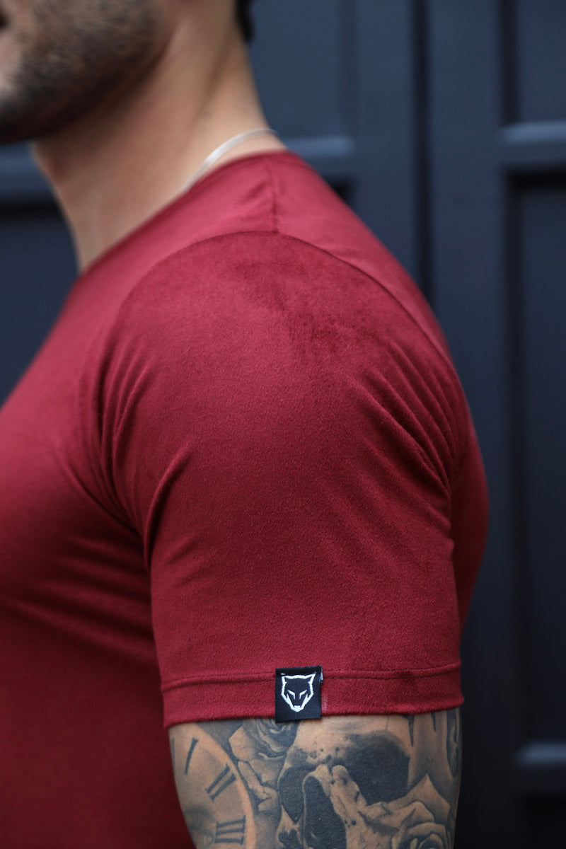 Camiseta Premium Masculina Suede Bordô