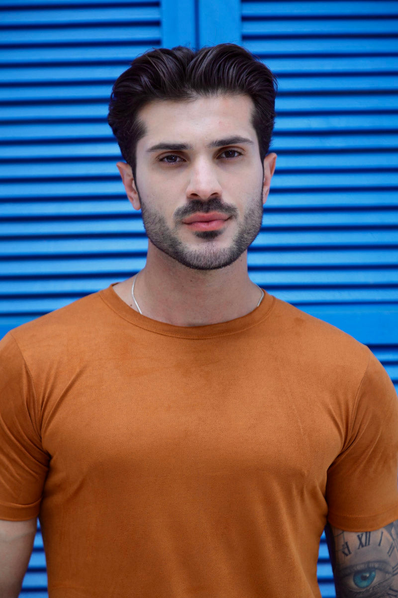 Camiseta Premium Masculina Suede Marrom Claro Volk Culture