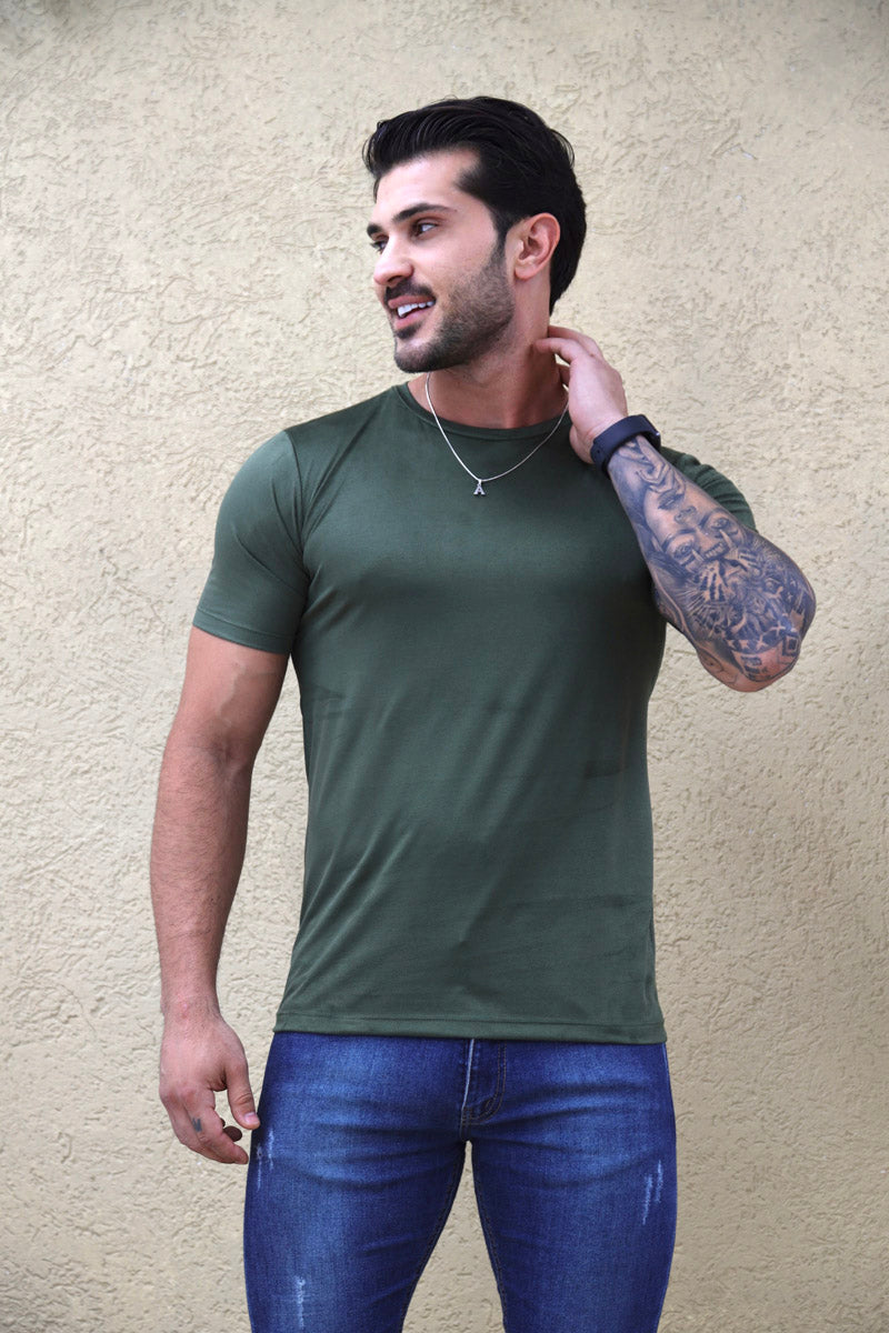 Camiseta Premium Masculina Suede Verde