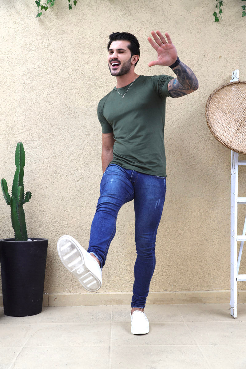 Camiseta Premium Masculina Suede Verde