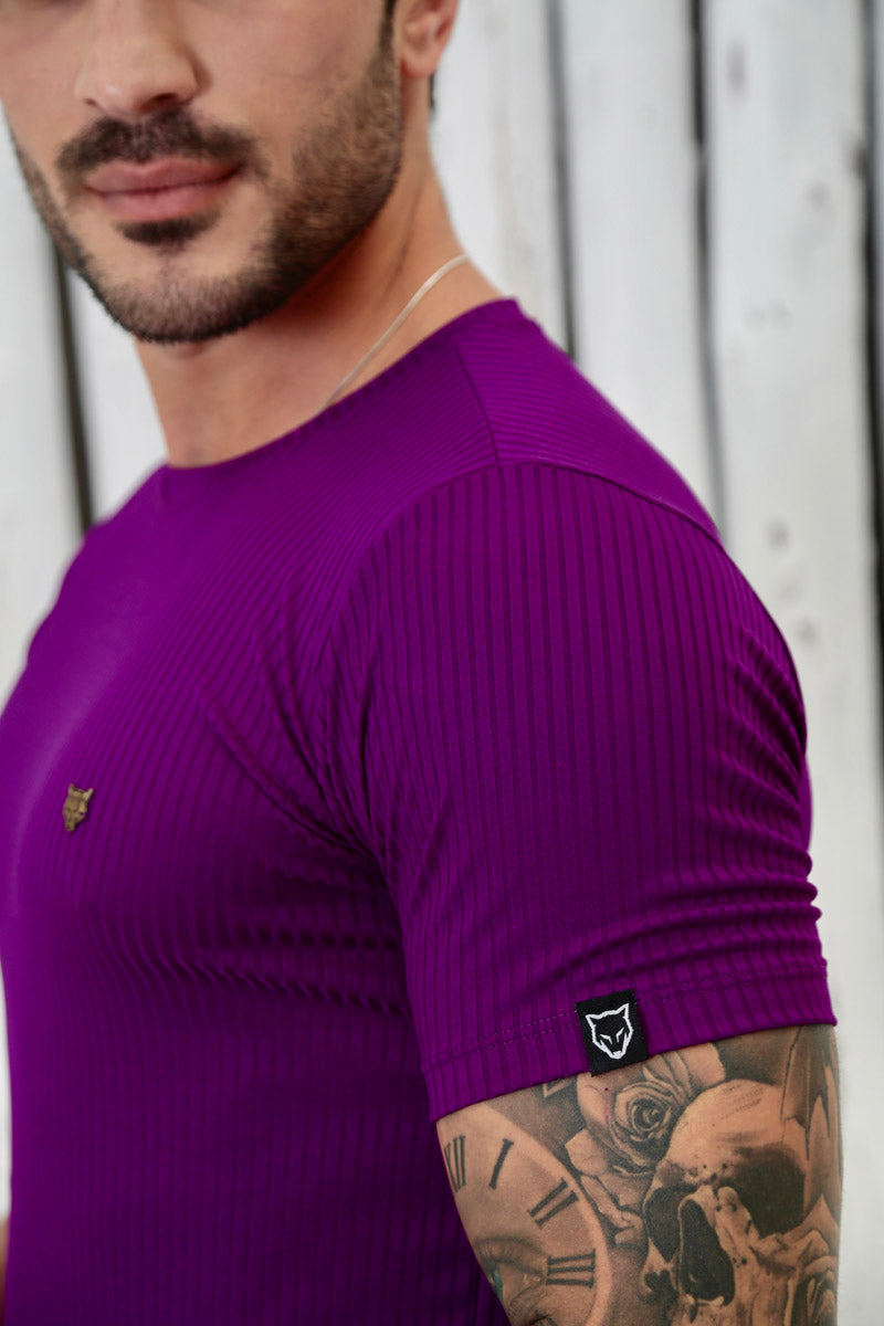 Camiseta Canelada Roxa Logo Metal Volk Culture Supreme