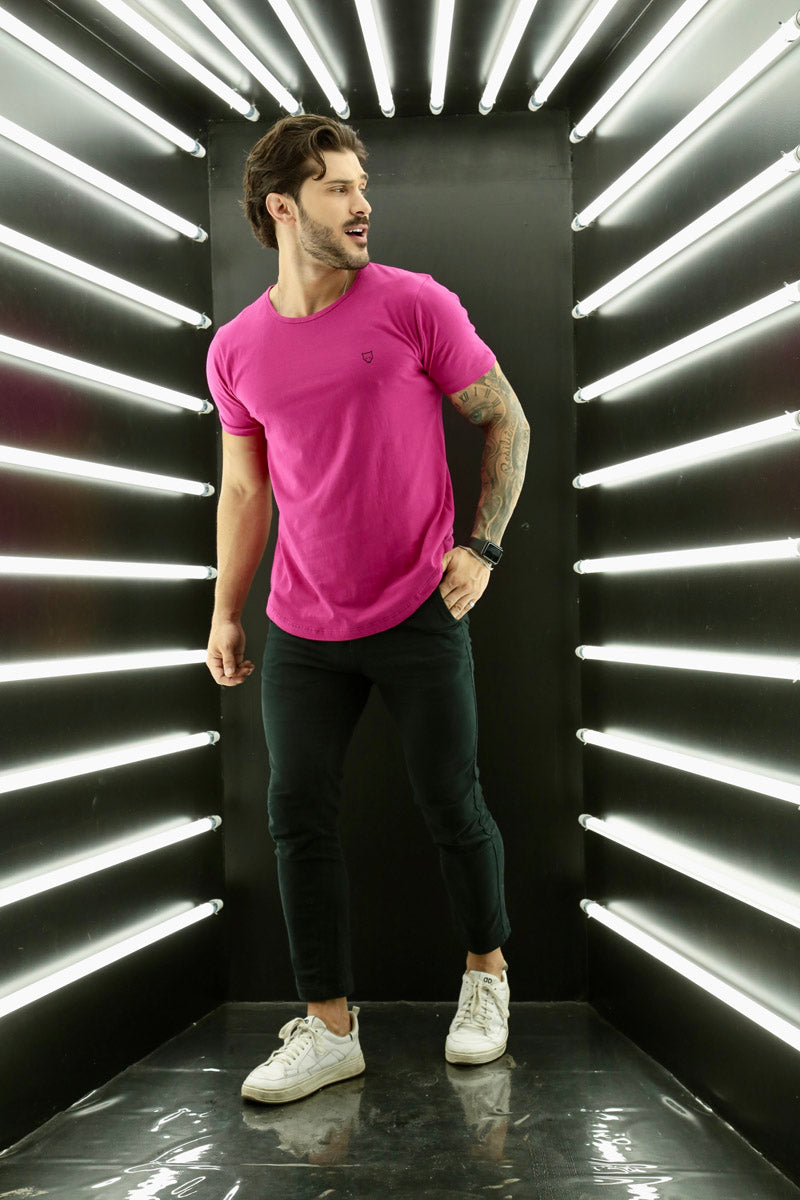 Camiseta Long Line Volk Culture Rosa