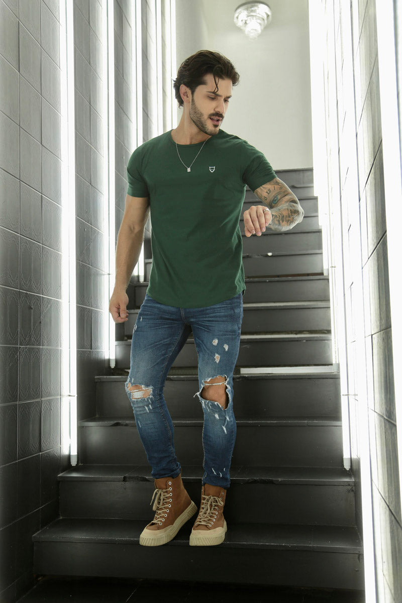 Camiseta Long Line Volk Culture Verde
