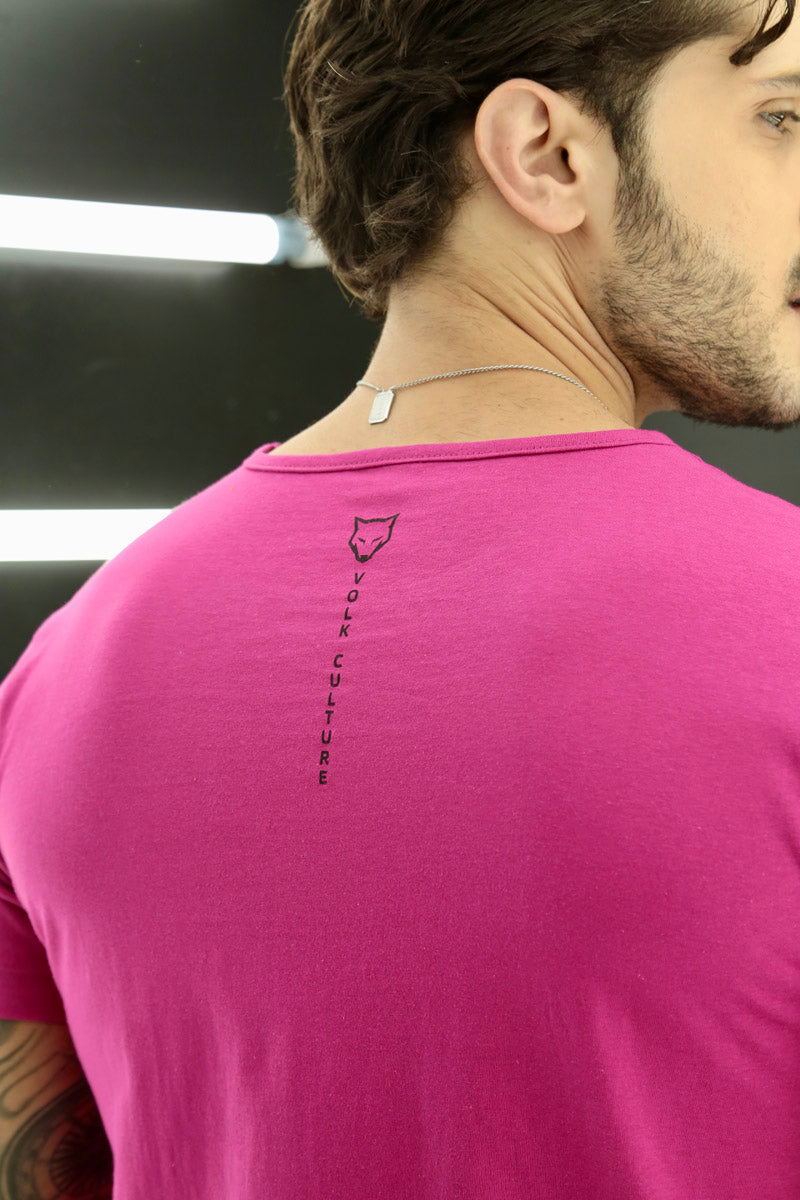 Camiseta Long Line Volk Culture Rosa