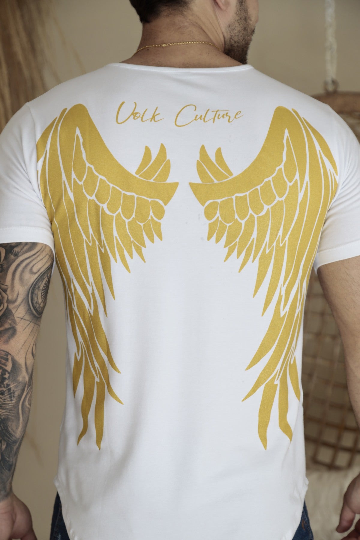 Camiseta Volk Culture Asas de Anjo Cotton Branca