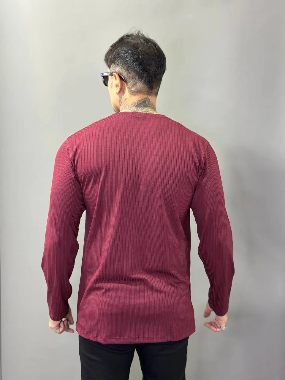 Camisa Canelada Manga Longa Vinho Volk Culture