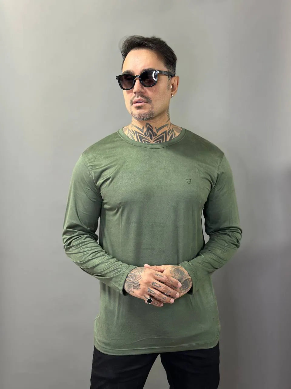 Camiseta Manga Longa Volk Culture Verde Suede