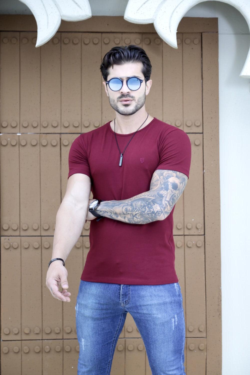 Camiseta Básica Cotton Vinho Volk Culture