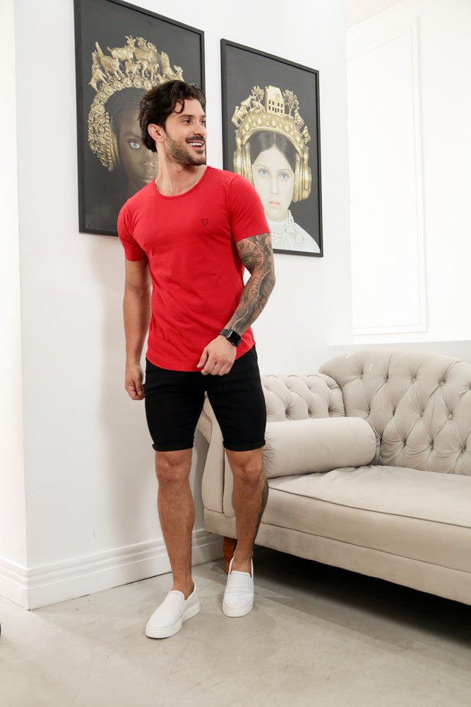 Camiseta Long Line Volk Culture Vermelha