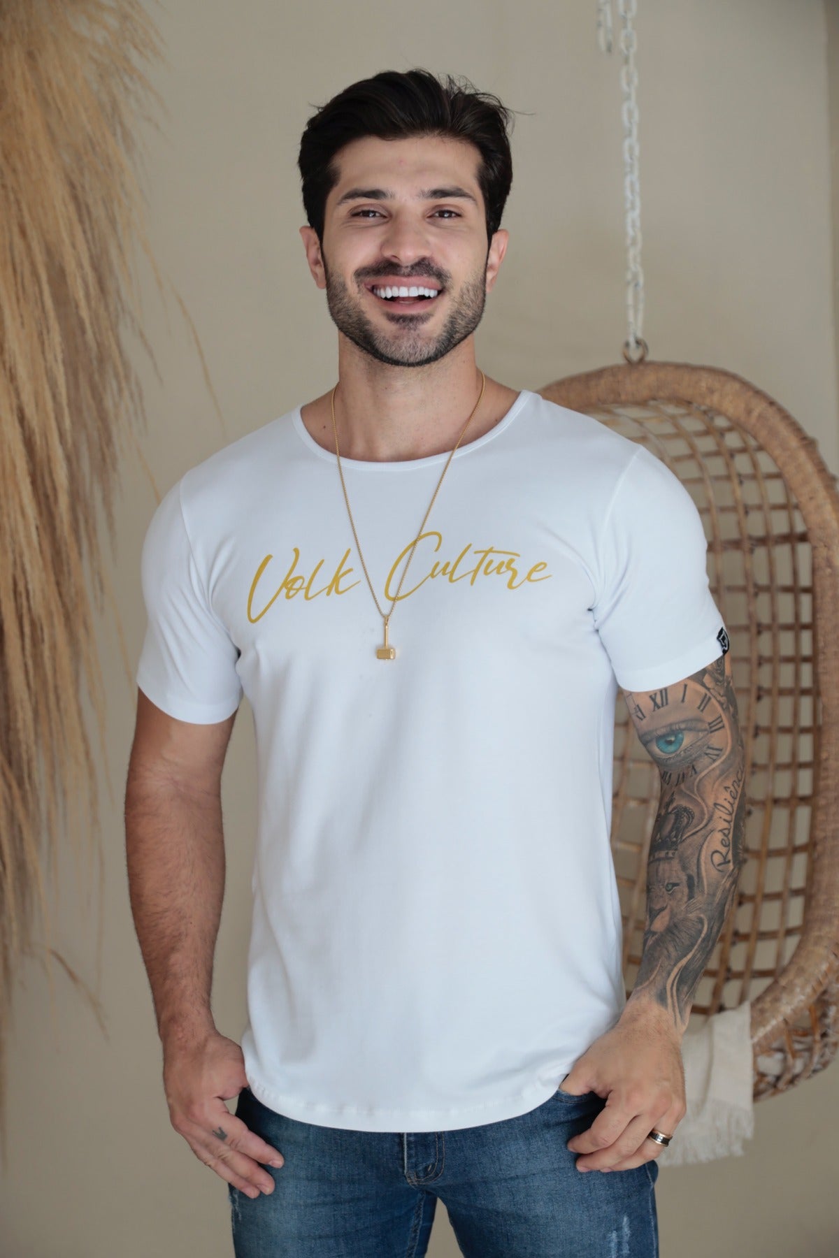 Camiseta Volk Culture Asas de Anjo Cotton Branca