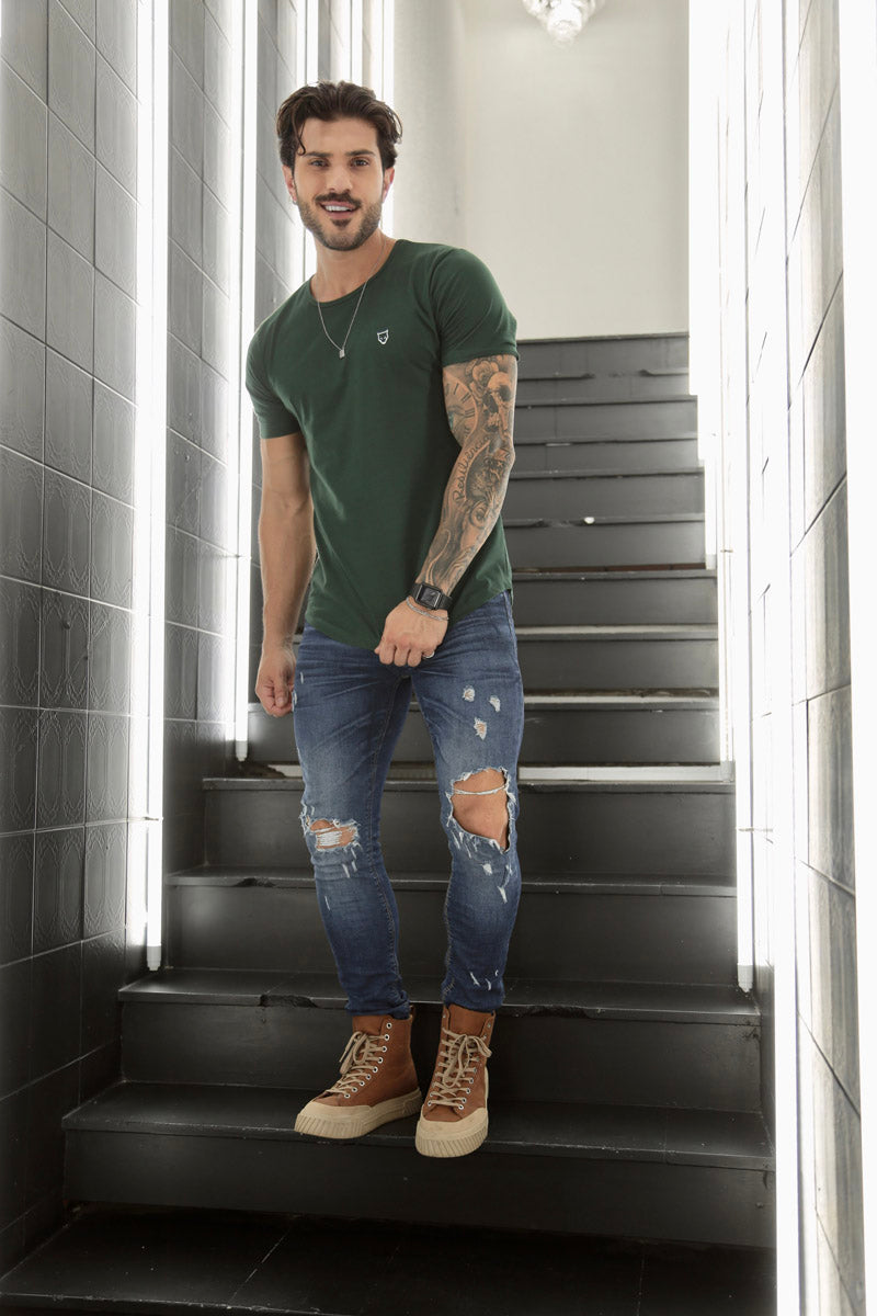 Camiseta Long Line Volk Culture Verde