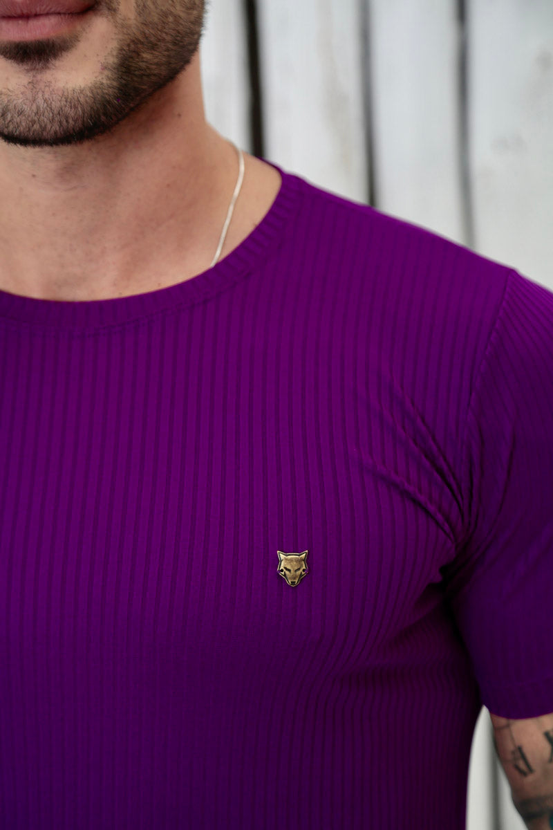 Camiseta Canelada Roxa Logo Metal Volk Culture Supreme