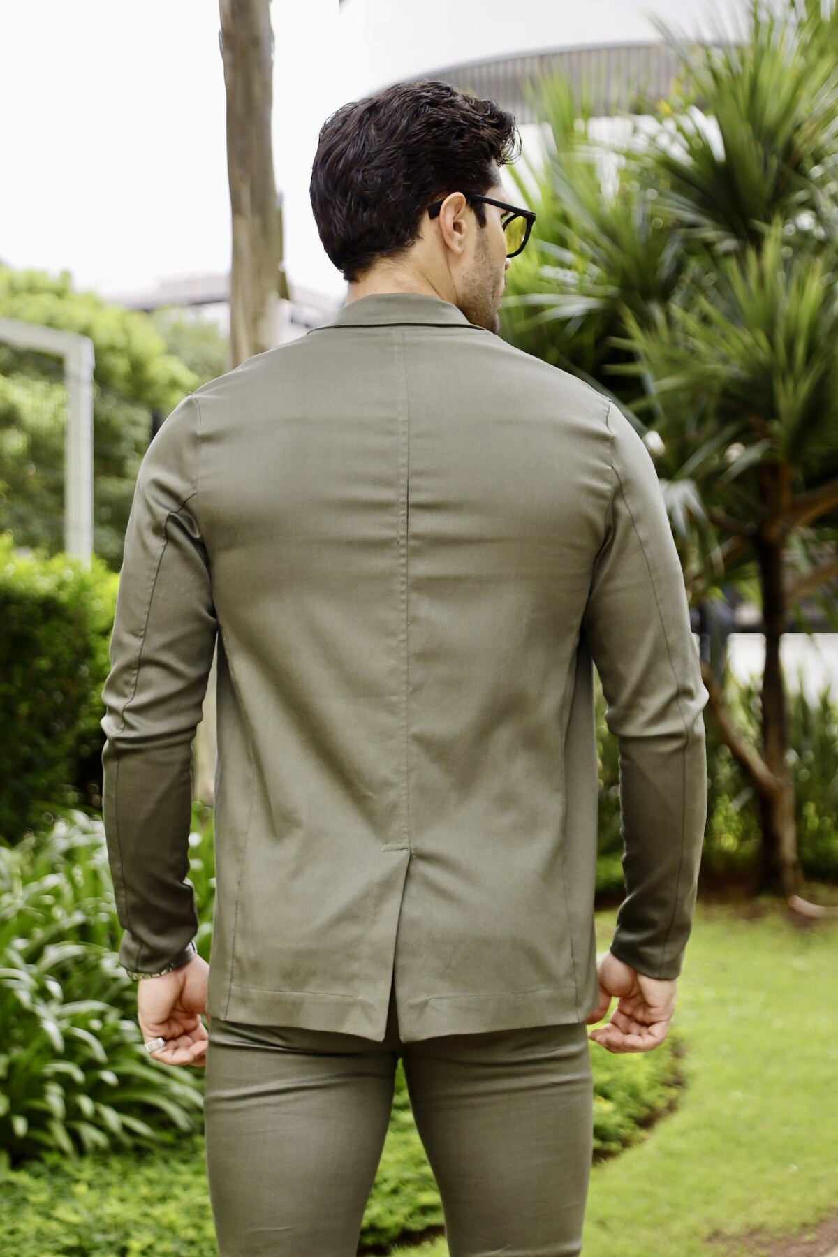 Blazer Sarja Alfaiataria Milano Masculina Verde