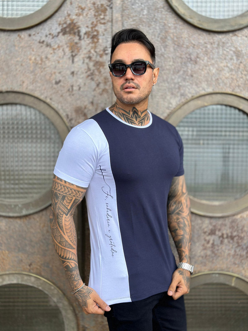 Camiseta Volk Culture Fe Cotton Azul e Branca