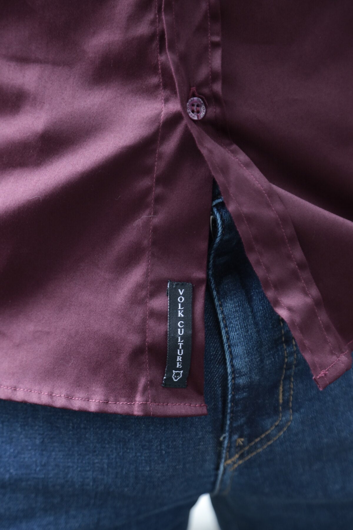 Camisa Manga Curta Social Gola Padre Vinho Algodão Egípcio