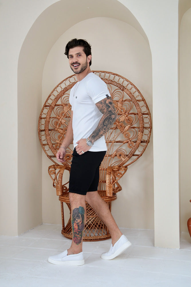 Camiseta Canelada Branca Logo Metal Volk Culture Supreme