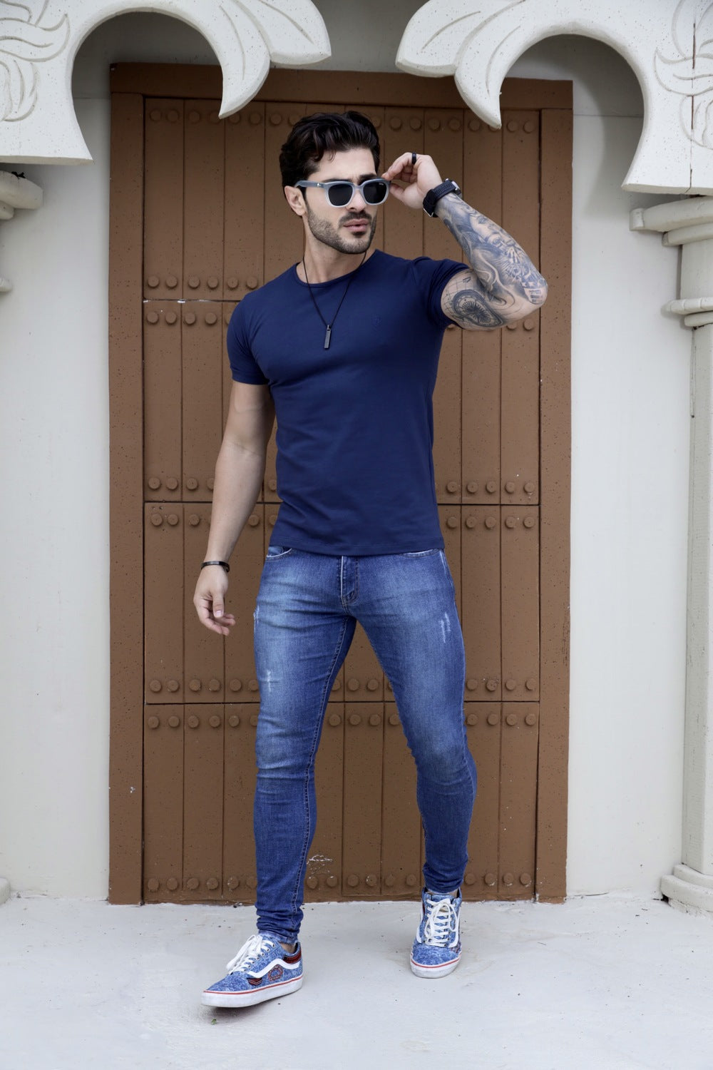 Camiseta Básica Cotton Azul Marinho Volk Culture